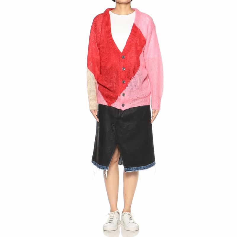 NOMA T.D. モヘヤニットカーディガン RED