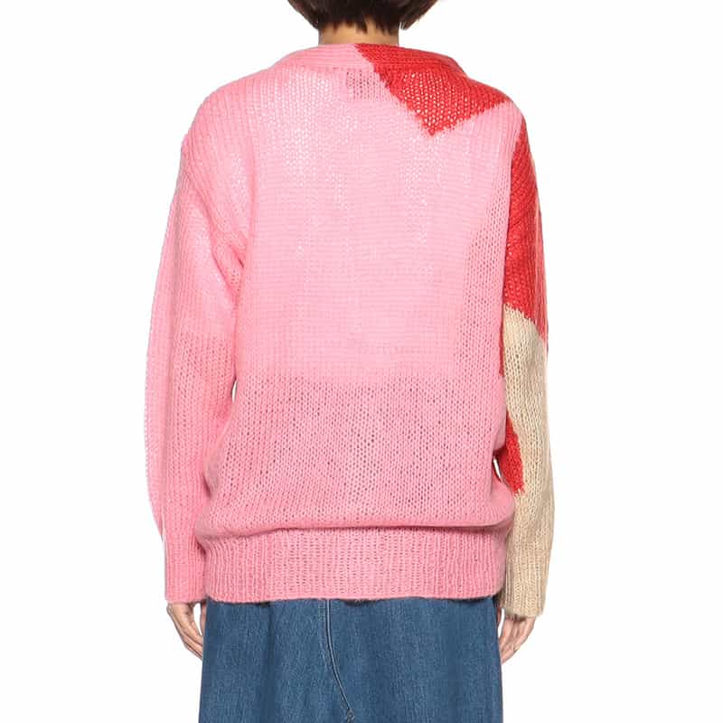 NOMA T.D. モヘヤニットカーディガン RED