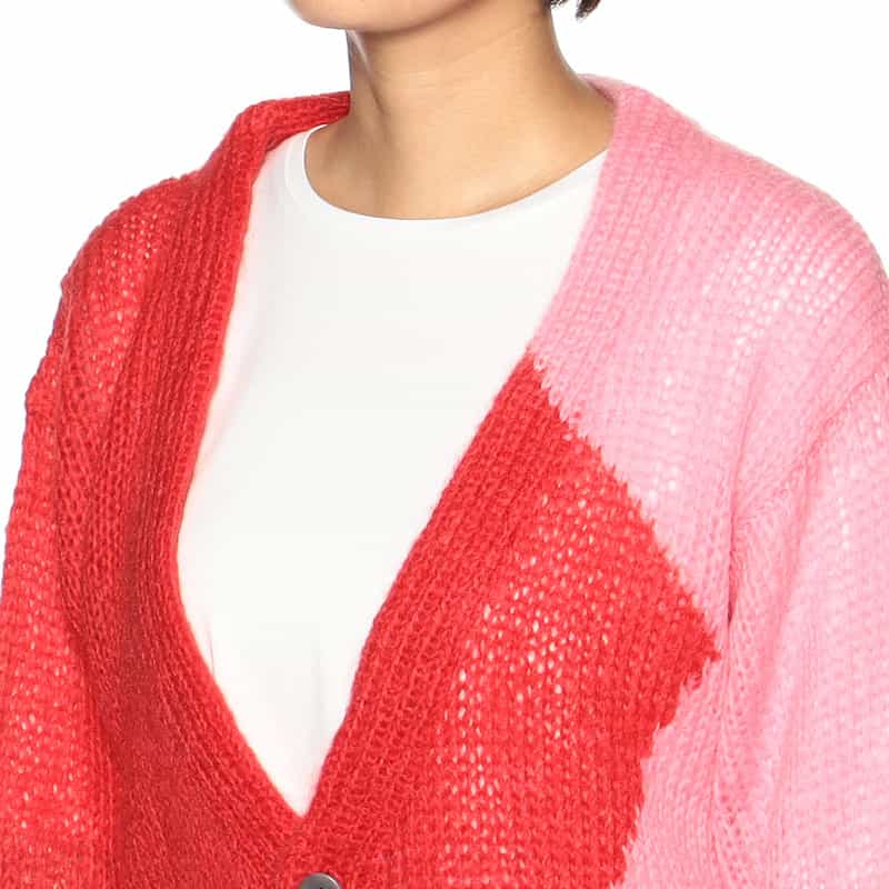 NOMA T.D. モヘヤニットカーディガン RED