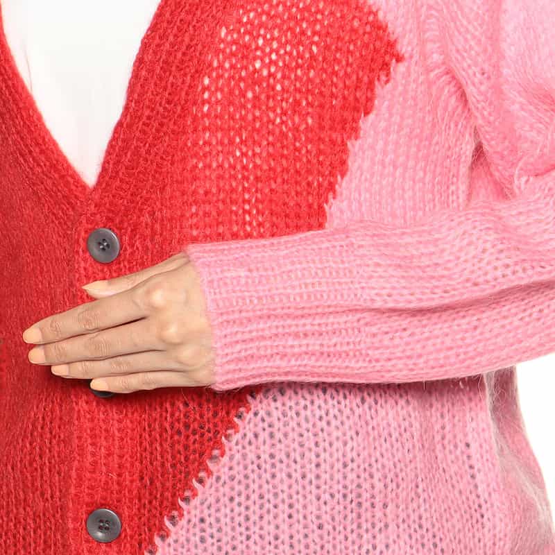 NOMA T.D. モヘヤニットカーディガン RED