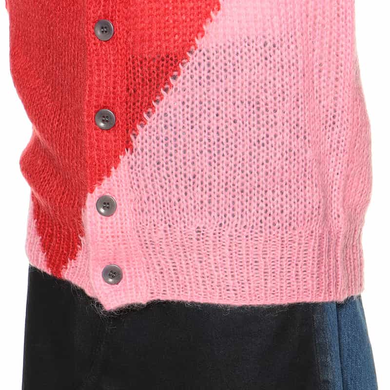 NOMA T.D. モヘヤニットカーディガン RED