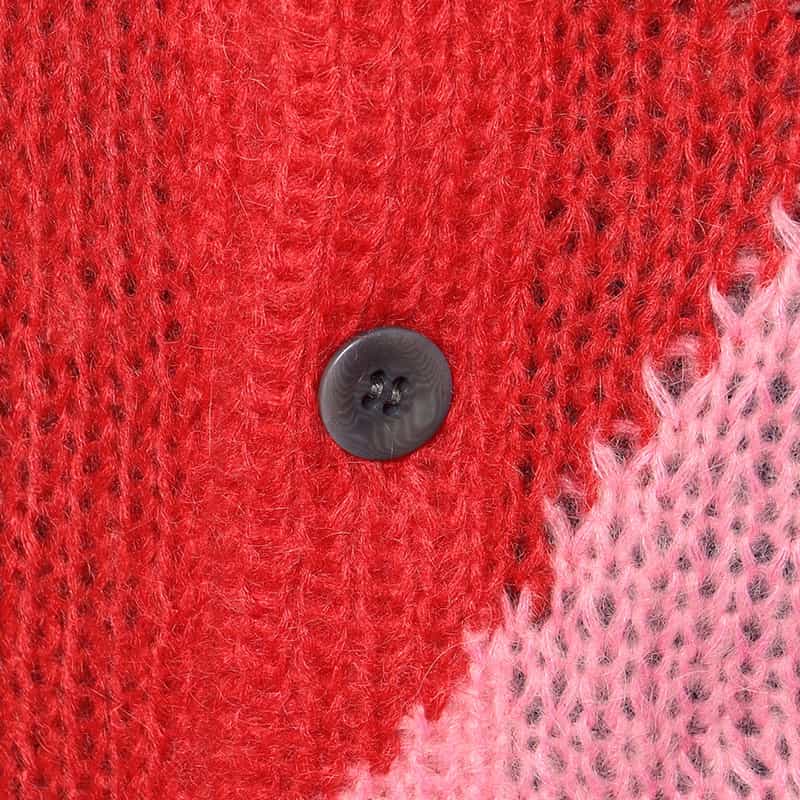 NOMA T.D. モヘヤニットカーディガン RED