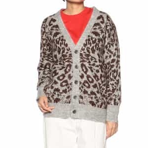 レオパードモヘヤニットカーディガン