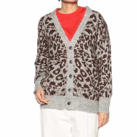 レオパードモヘヤニットカーディガン