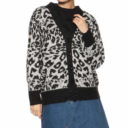 レオパードモヘヤニットカーディガン