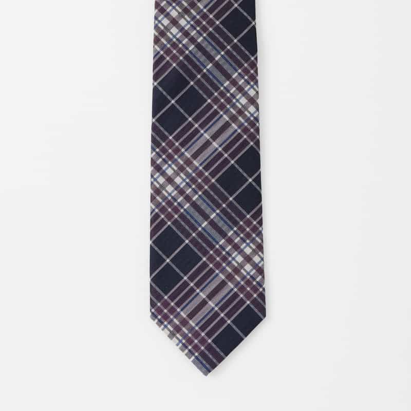 BARNEYS NEW YORK マドラスチェック柄タイ PURPLE