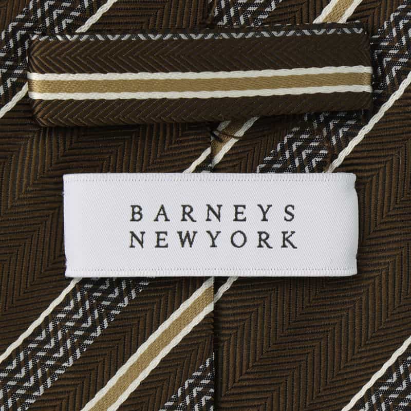 BARNEYS NEW YORK レジメンタル柄タイ BROWN