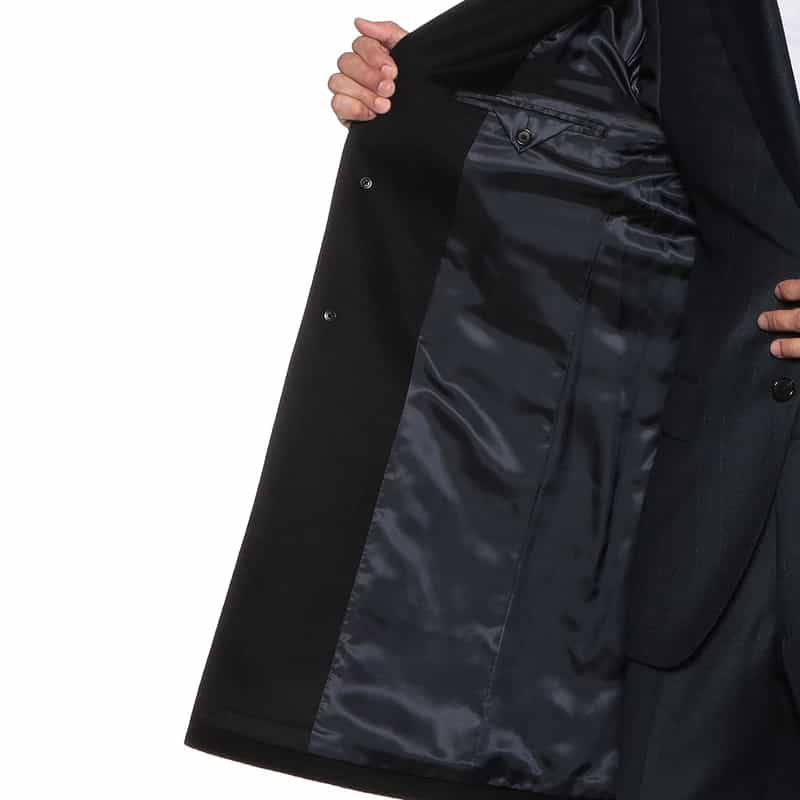 BARNEYS NEW YORK カシミヤチェスターコート NAVY