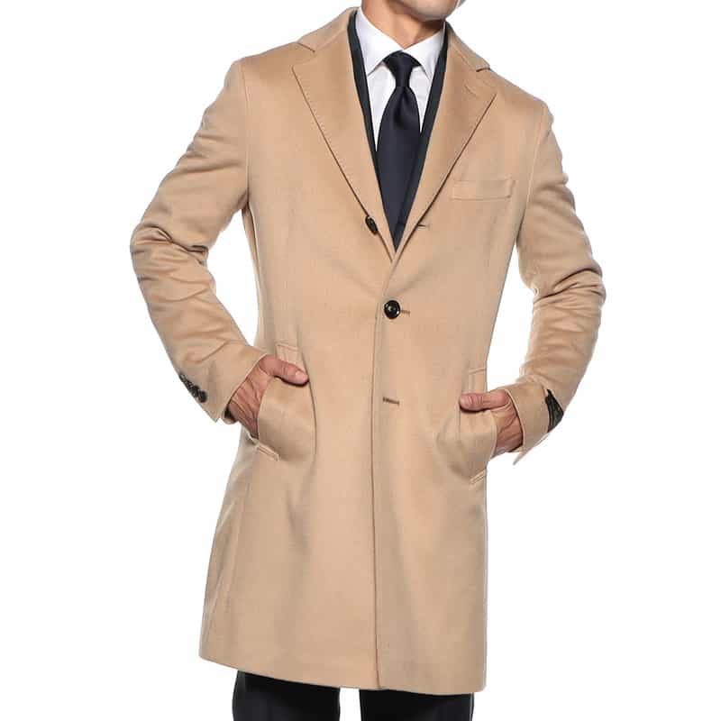BARNEYS NEW YORK カシミヤチェスターコート CAMEL