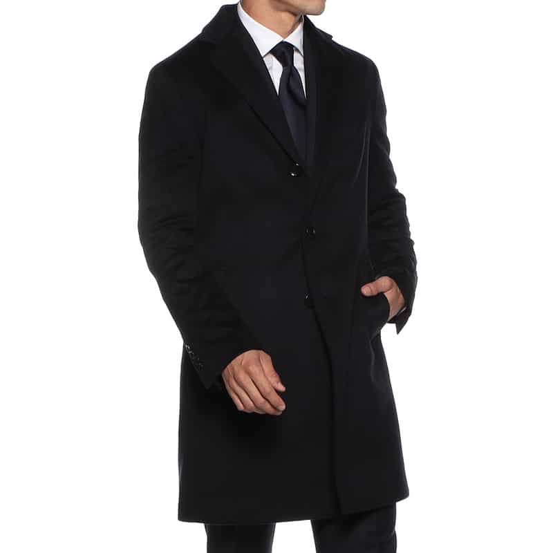 BARNEYS NEW YORK カシミヤチェスターコート NAVY