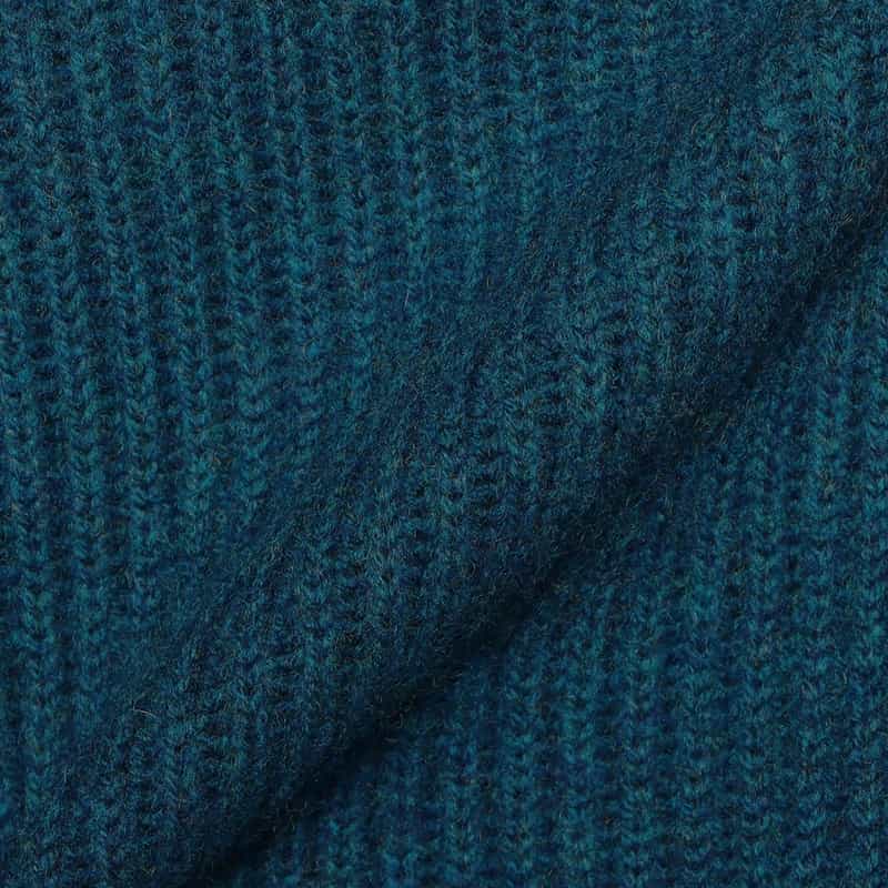 BARNEYS NEW YORK ウール タートルネックニットプルオーバー BLUE GREEN