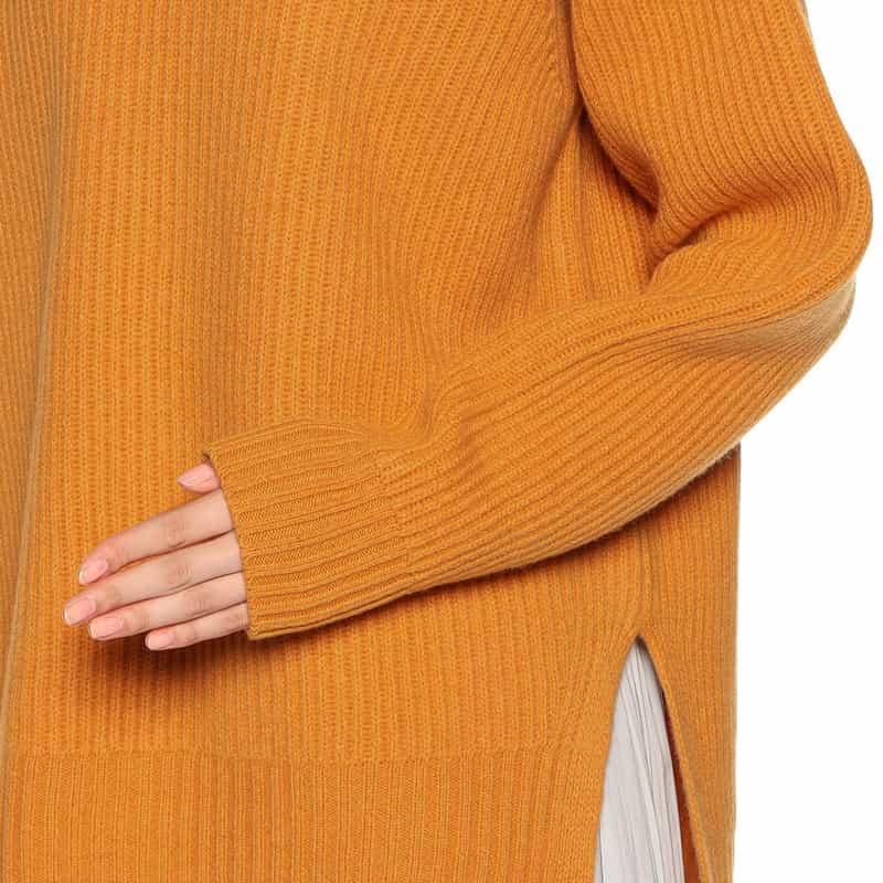 BARNEYS NEW YORK ウール タートルネックニットプルオーバー ORANGE