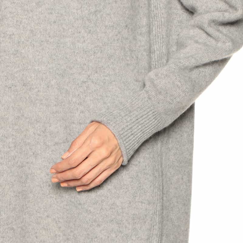 BARNEYS NEW YORK ウールカシミヤ素材フリルネック ニットドレス GRAY