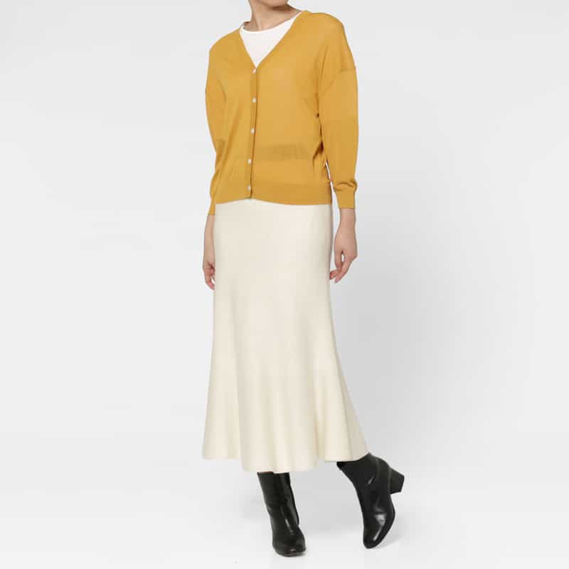 BARNEYS NEW YORK マーメイドフリルスカート OFF WHITE