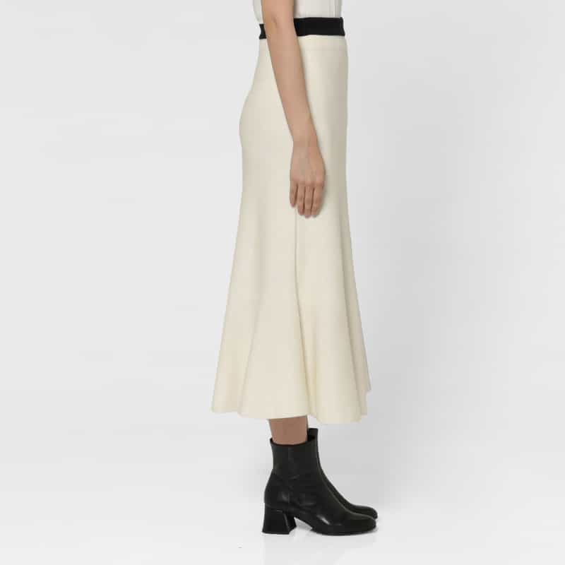 BARNEYS NEW YORK マーメイドフリルスカート OFF WHITE