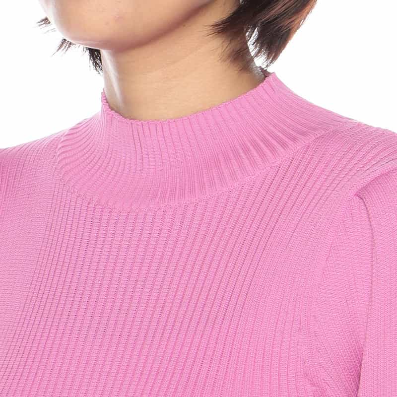 BARNEYS NEW YORK ウォッシャブルバルーンスリーブニットドレス PINK