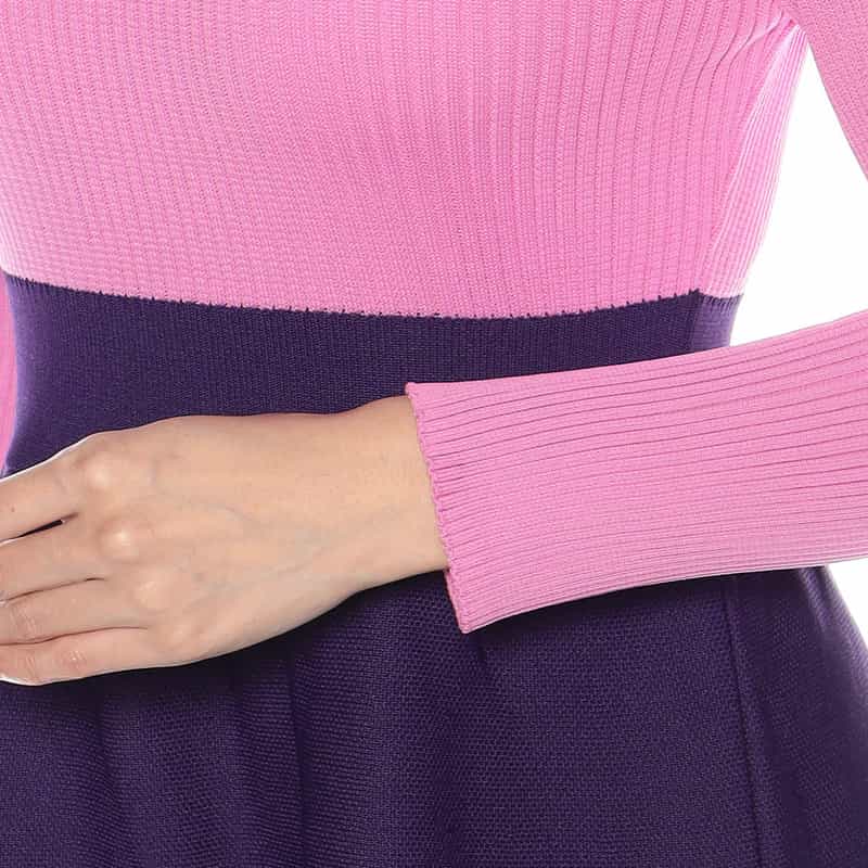 BARNEYS NEW YORK ウォッシャブルバルーンスリーブニットドレス PINK