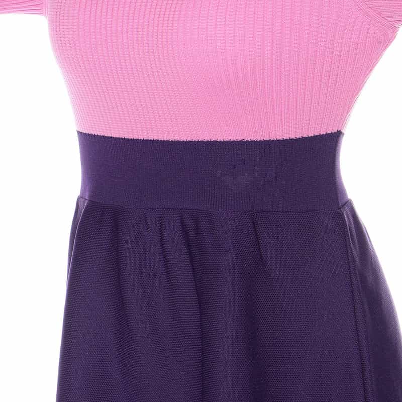 BARNEYS NEW YORK ウォッシャブルバルーンスリーブニットドレス PINK