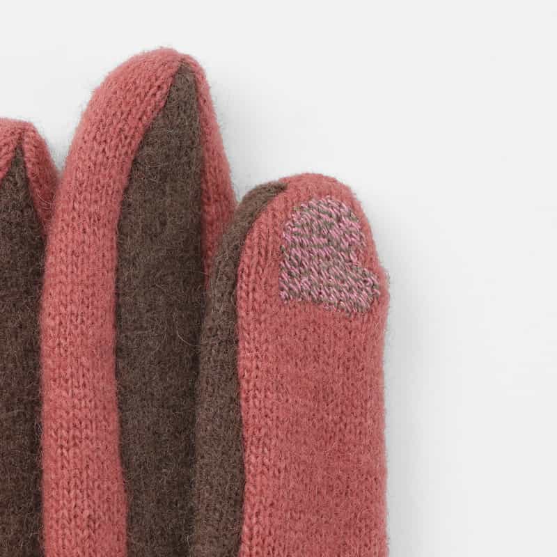 BARNEYS NEW YORK ウール素材グローブ（タッチパネル対応） PINK