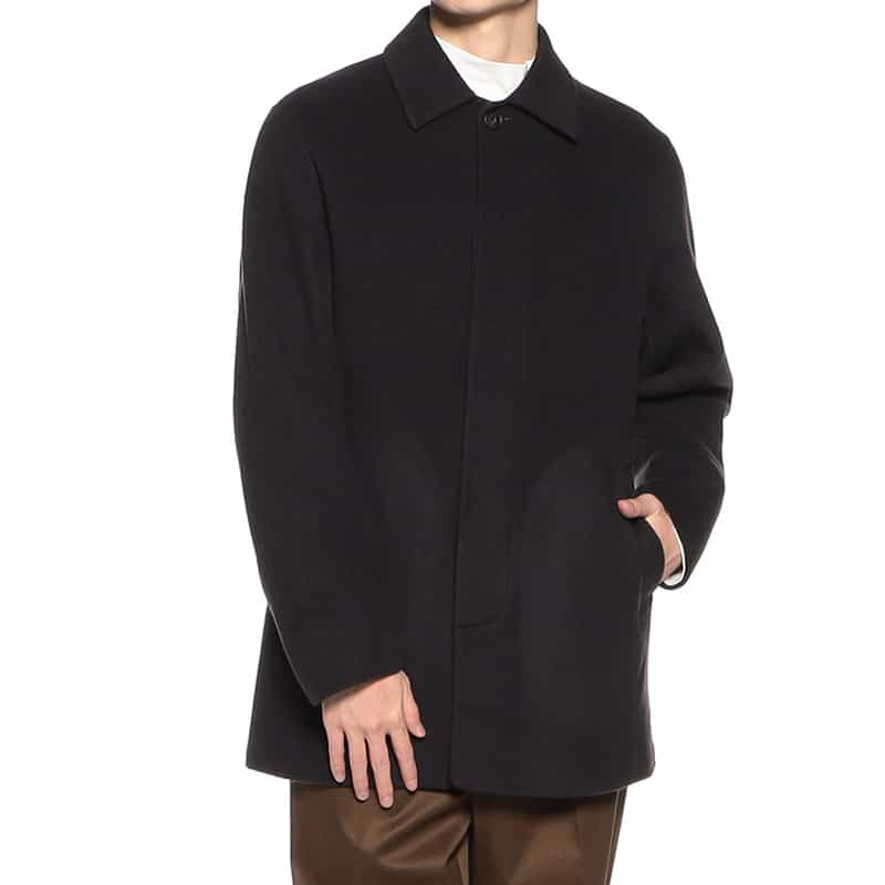 BARNEYS NEW YORK ダブルフェイスカーコート NAVY