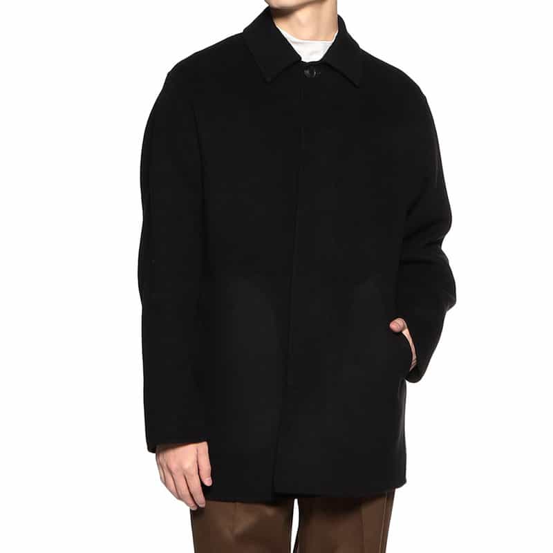BARNEYS NEW YORK ダブルフェイスカーコート BLACK