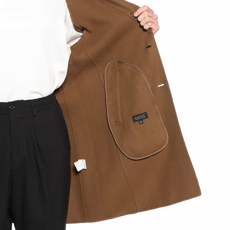 BARNEYS NEW YORK ダブルフェイスチェスターコート BROWN