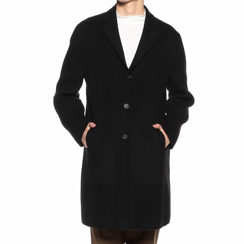 BARNEYS NEW YORK ダブルフェイスチェスターコート BLACK