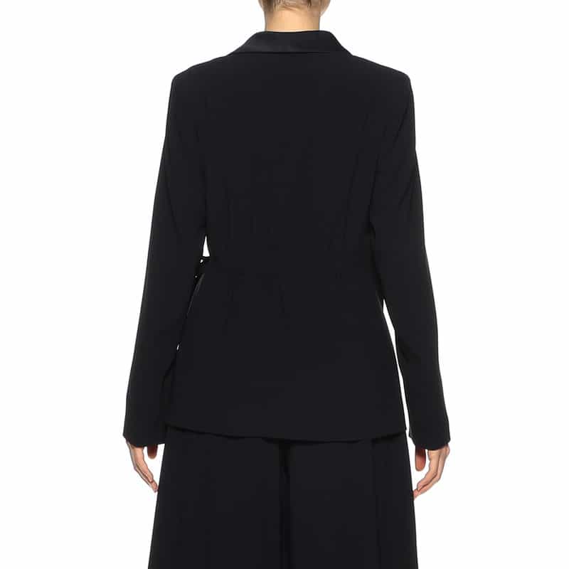 BARNEYS NEW YORK セットアップ サテンカラー ラップジャケット NAVY