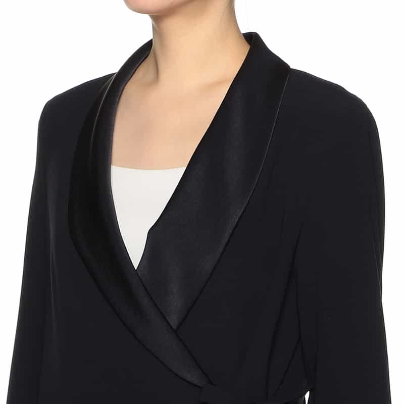 BARNEYS NEW YORK セットアップ サテンカラー ラップジャケット NAVY