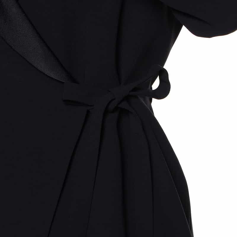 BARNEYS NEW YORK セットアップ サテンカラー ラップジャケット NAVY