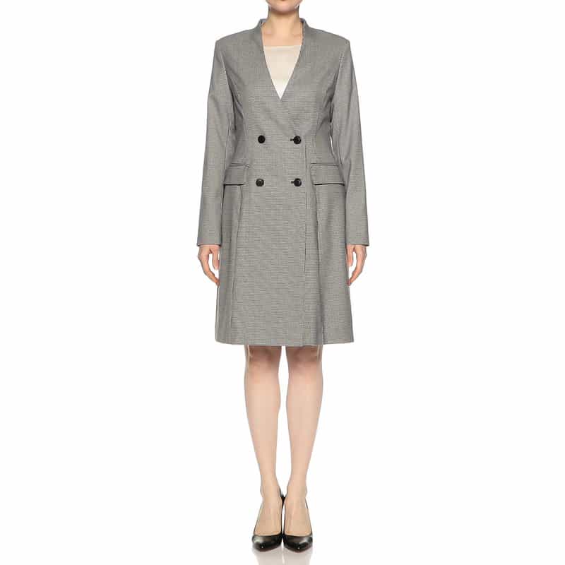 BARNEYS NEW YORK 千鳥格子柄ジャケットドレス GRAY