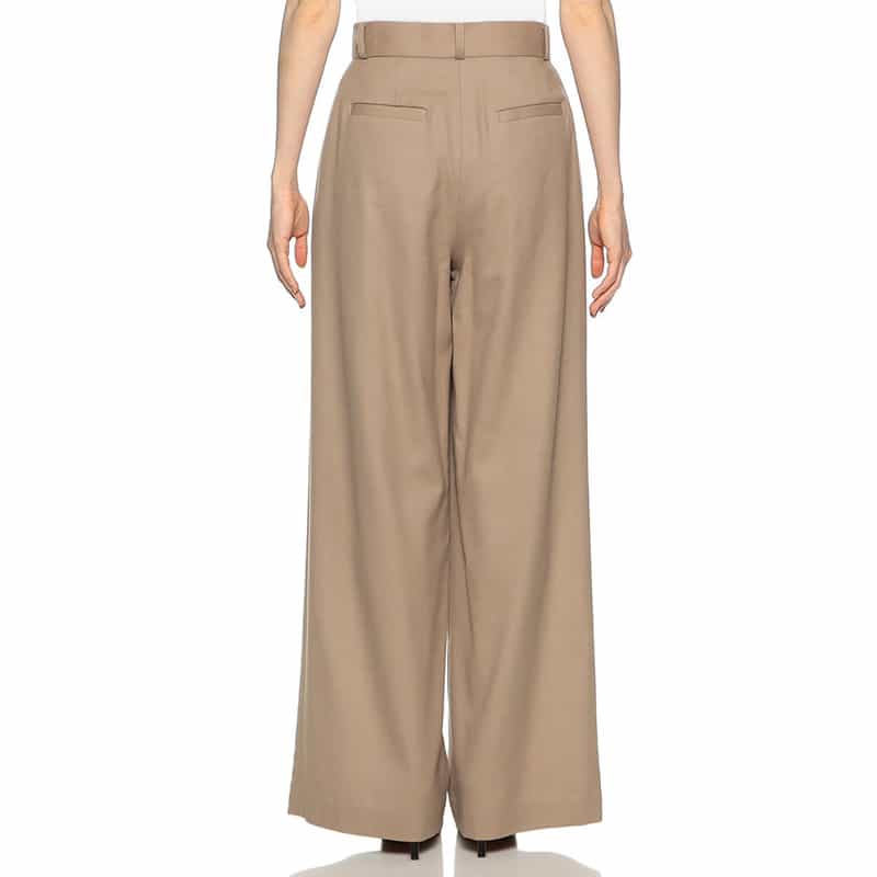 BARNEYS NEW YORK セットアップ タック入りワイドパンツ CAMEL