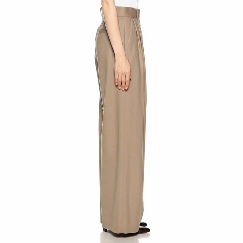 BARNEYS NEW YORK セットアップ タック入りワイドパンツ CAMEL