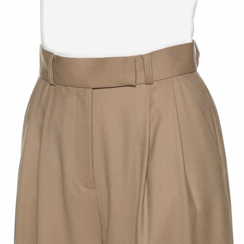 BARNEYS NEW YORK セットアップ タック入りワイドパンツ CAMEL