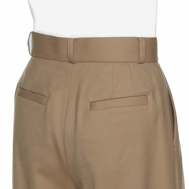 BARNEYS NEW YORK セットアップ タック入りワイドパンツ CAMEL