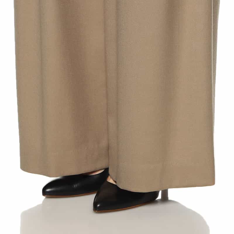 BARNEYS NEW YORK セットアップ タック入りワイドパンツ CAMEL