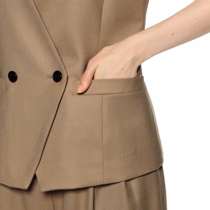 BARNEYS NEW YORK セットアップテーラードベスト CAMEL