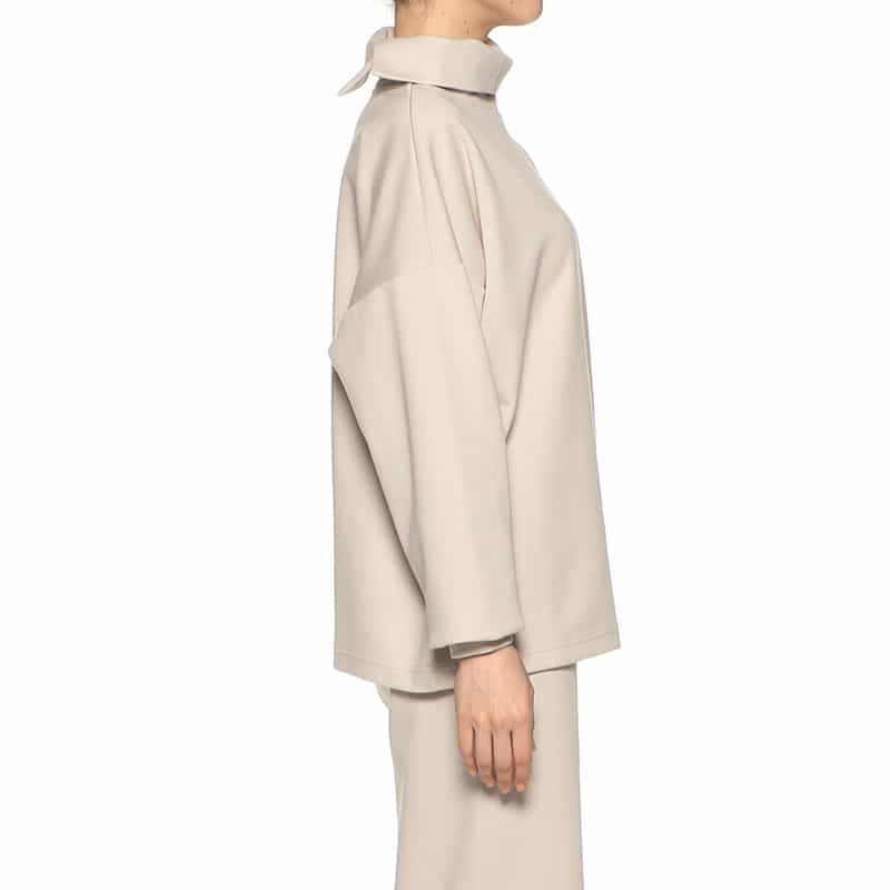 BARNEYS NEW YORK ウォッシャブル セットアップ ワイドロールネックプルオーバー IVORY