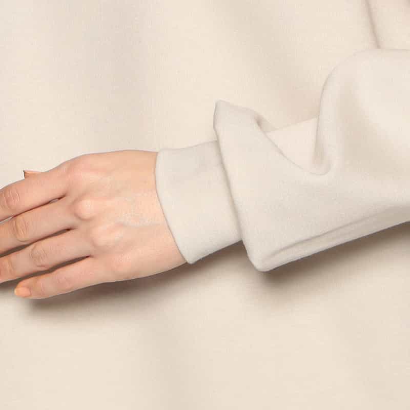 BARNEYS NEW YORK ウォッシャブル セットアップ ワイドロールネックプルオーバー IVORY