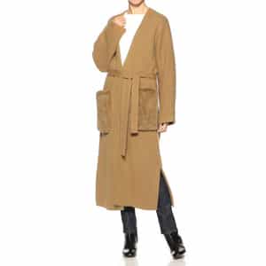 ファー付きポケット ニットロングカーディガン