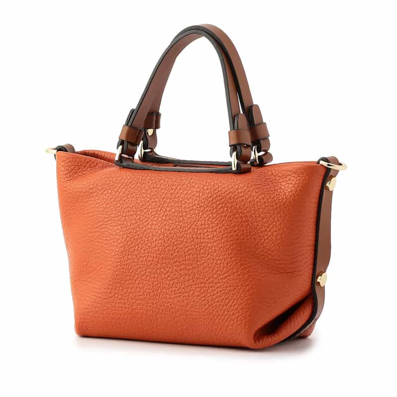 BARNEYS NEW YORK 2WAYレザー ミニハンドバッグ ORANGE