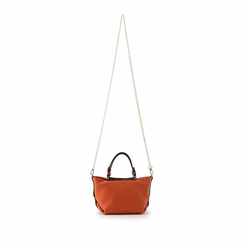 BARNEYS NEW YORK 2WAYレザー ミニハンドバッグ ORANGE