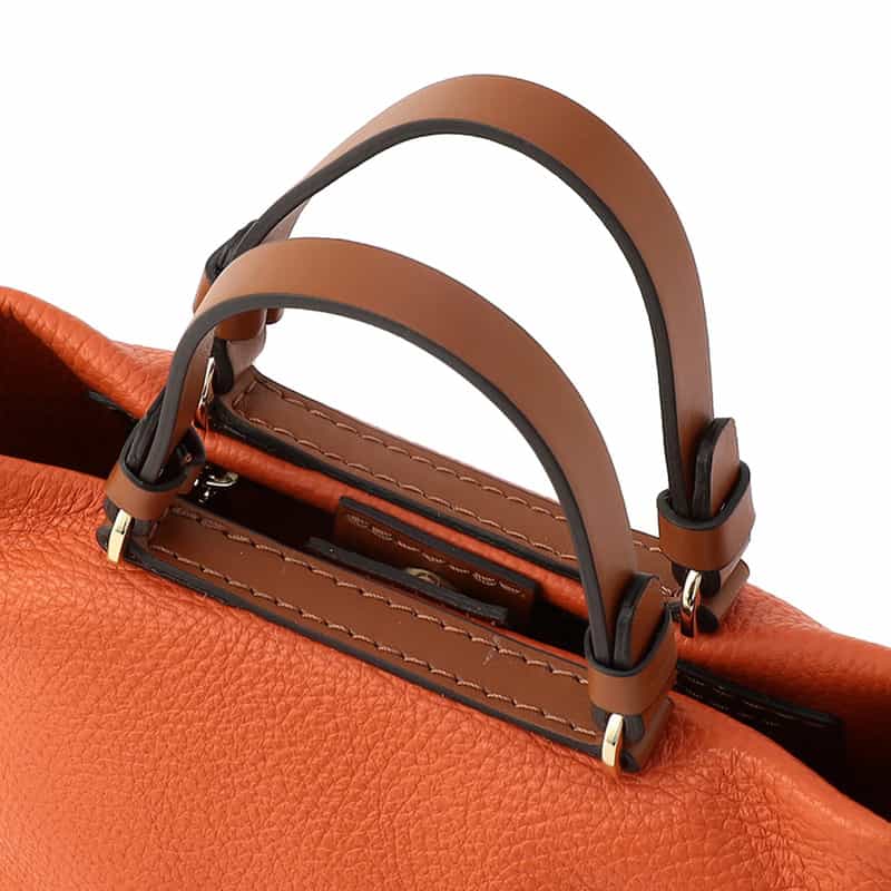 BARNEYS NEW YORK 2WAYレザー ミニハンドバッグ ORANGE