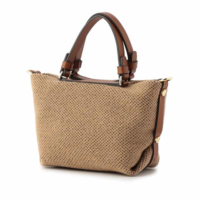 BARNEYS NEW YORK 2WAYキャンバス ミニハンドバッグ BROWN