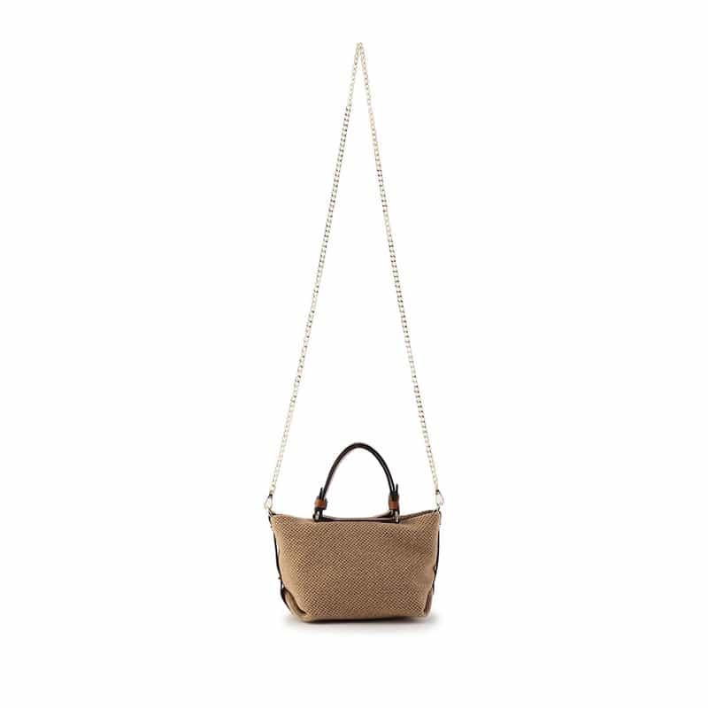 BARNEYS NEW YORK 2WAYキャンバス ミニハンドバッグ BROWN