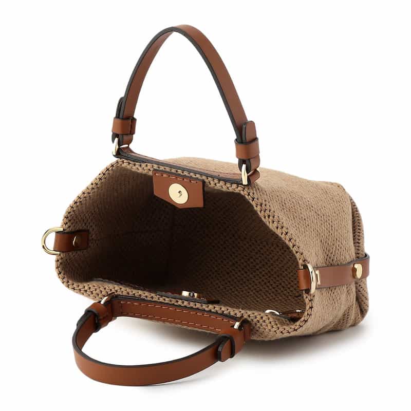 BARNEYS NEW YORK 2WAYキャンバス ミニハンドバッグ BROWN