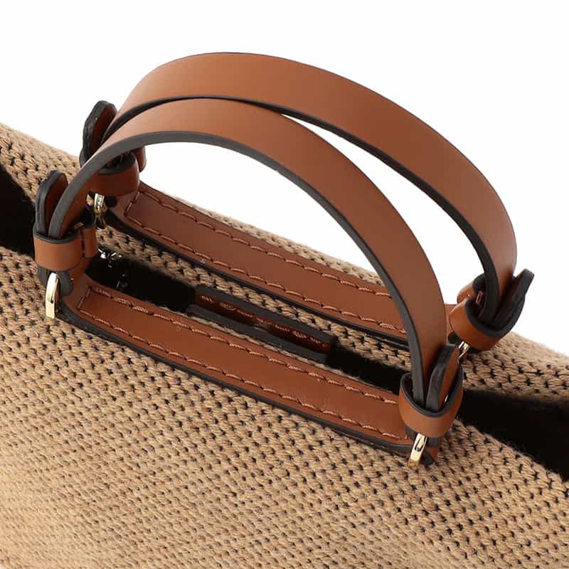BARNEYS NEW YORK 2WAYキャンバス ミニハンドバッグ BROWN