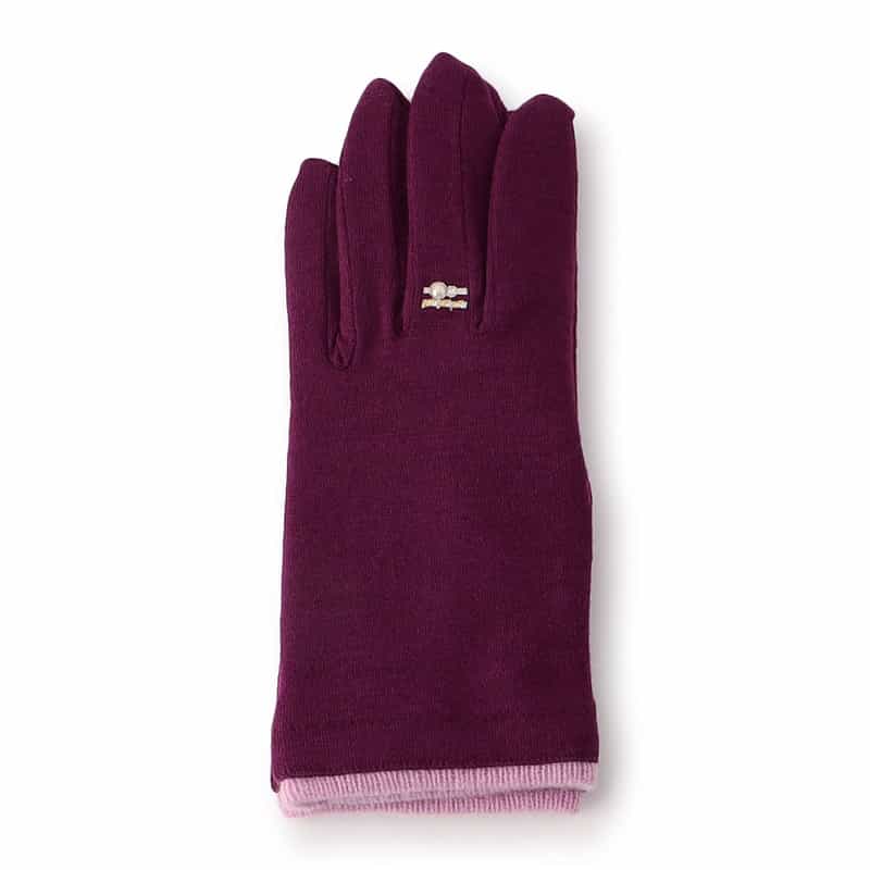 BARNEYS NEW YORK リング刺繍付きグローブ（タッチパネル対応） PURPLE