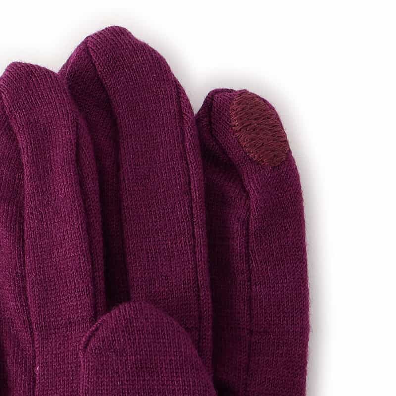 BARNEYS NEW YORK リング刺繍付きグローブ（タッチパネル対応） PURPLE