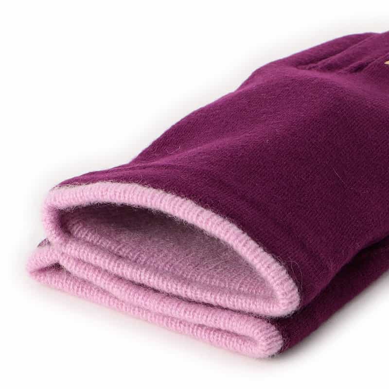 BARNEYS NEW YORK リング刺繍付きグローブ（タッチパネル対応） PURPLE